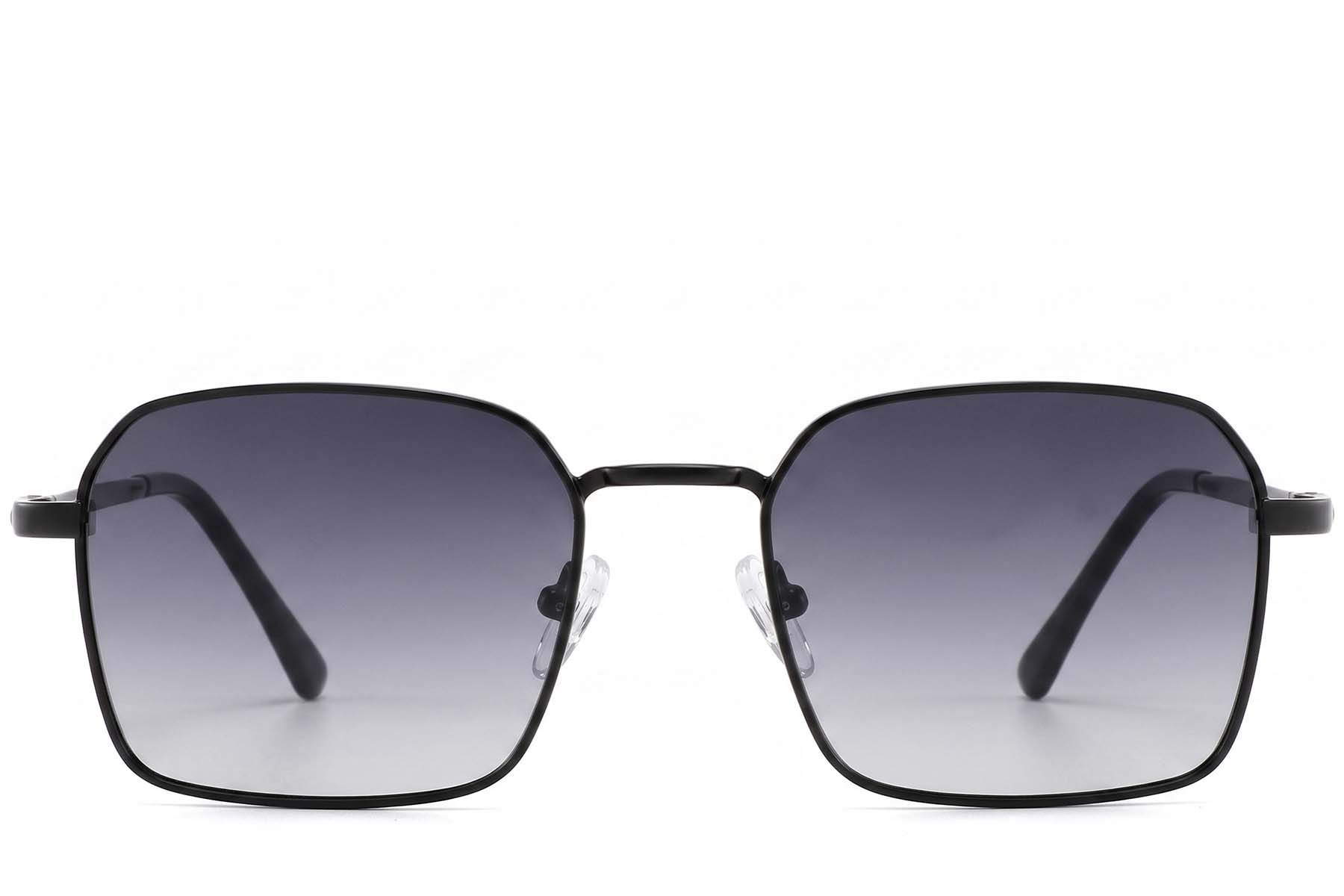 Gafas de sol rectangulares de metal negro #BS2012-2030
