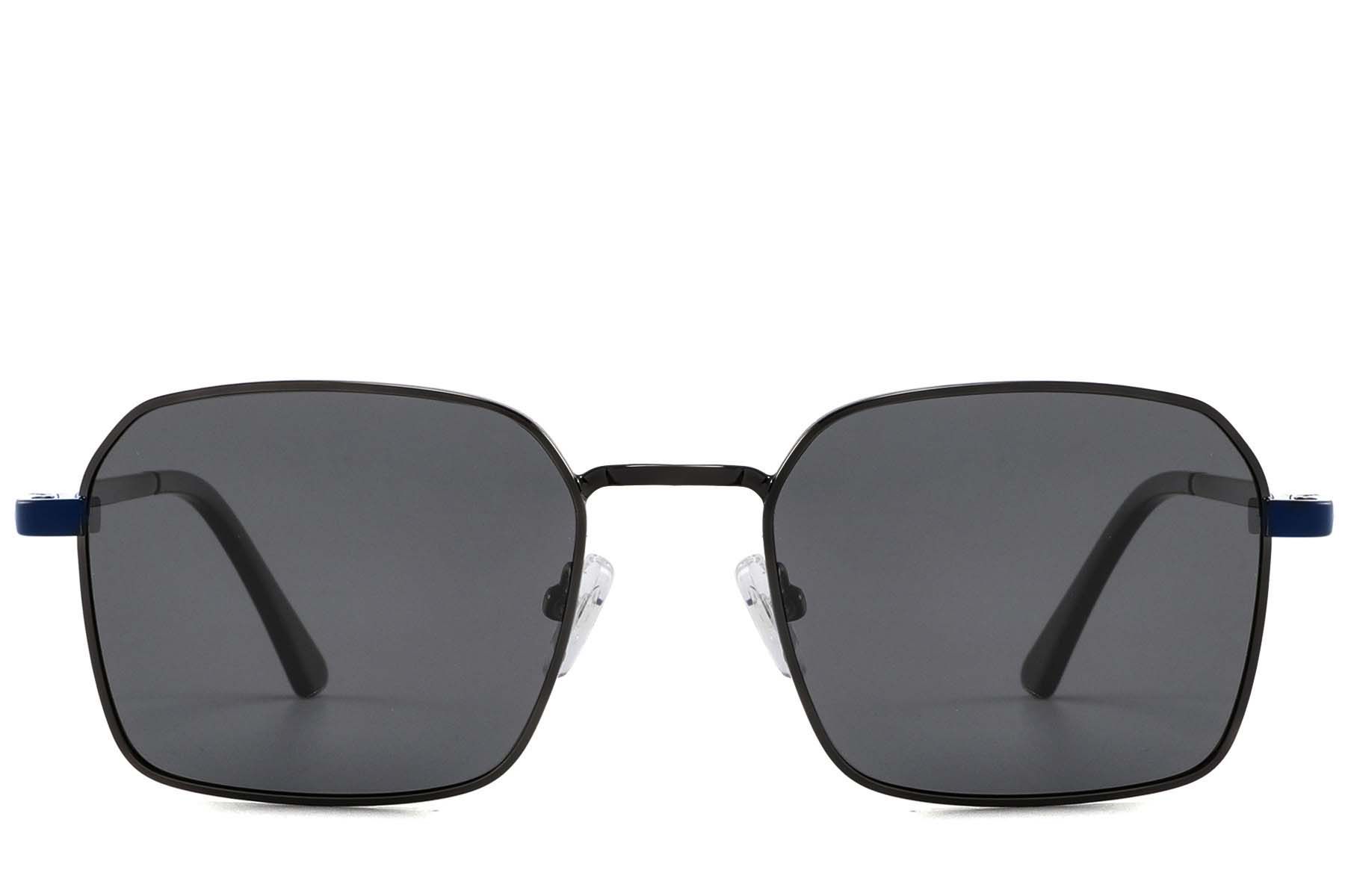 Gafas de sol rectangulares de metal negro #BS2012-2031