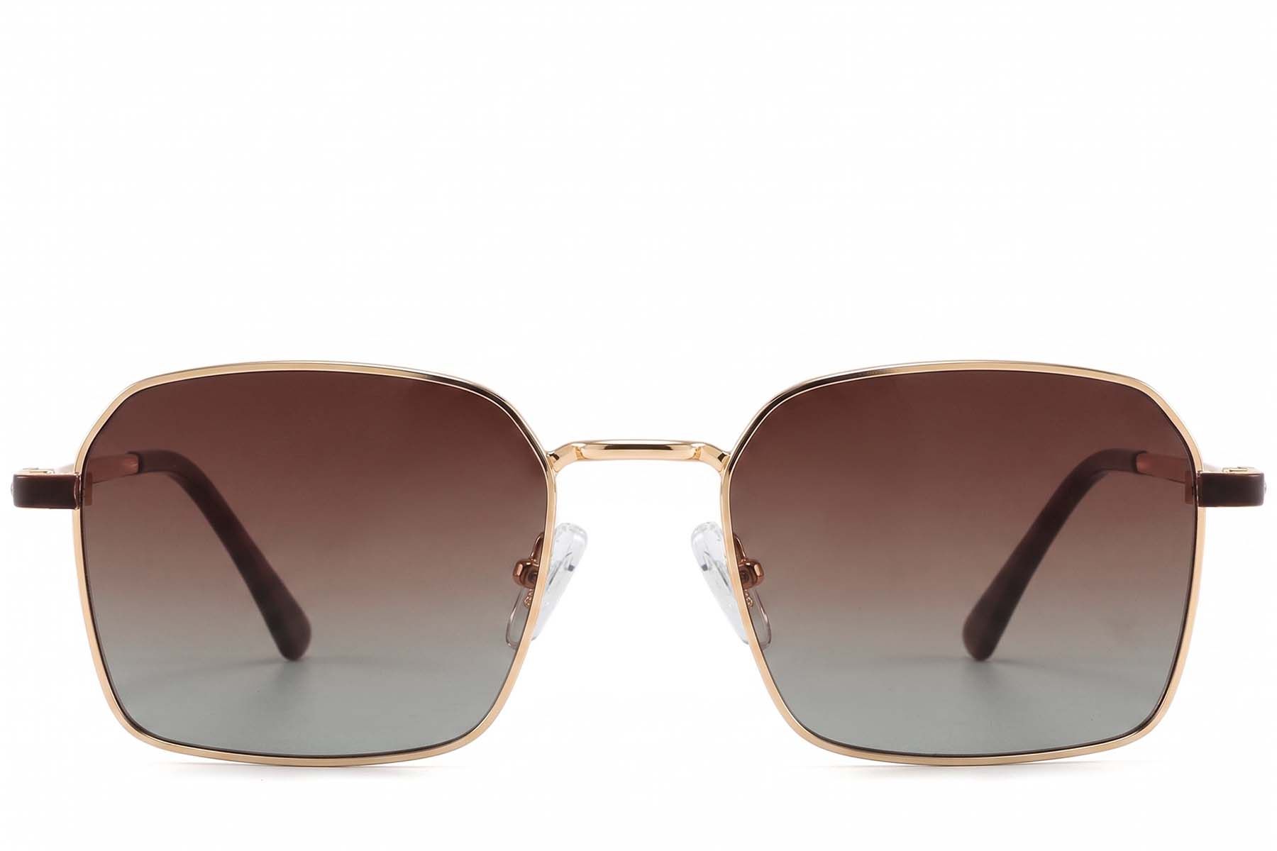 Gafas de sol rectangulares de metal dorado #BS2012-2034