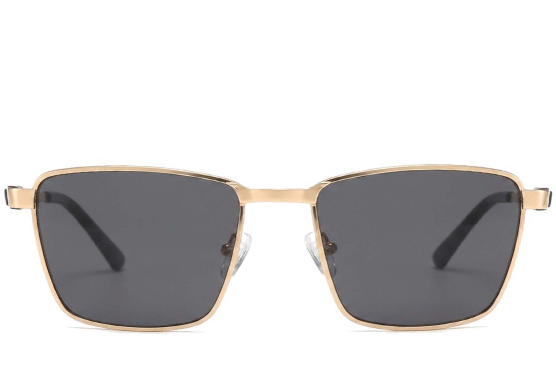 Gafas de sol rectangulares de metal dorado #BS2012-2037