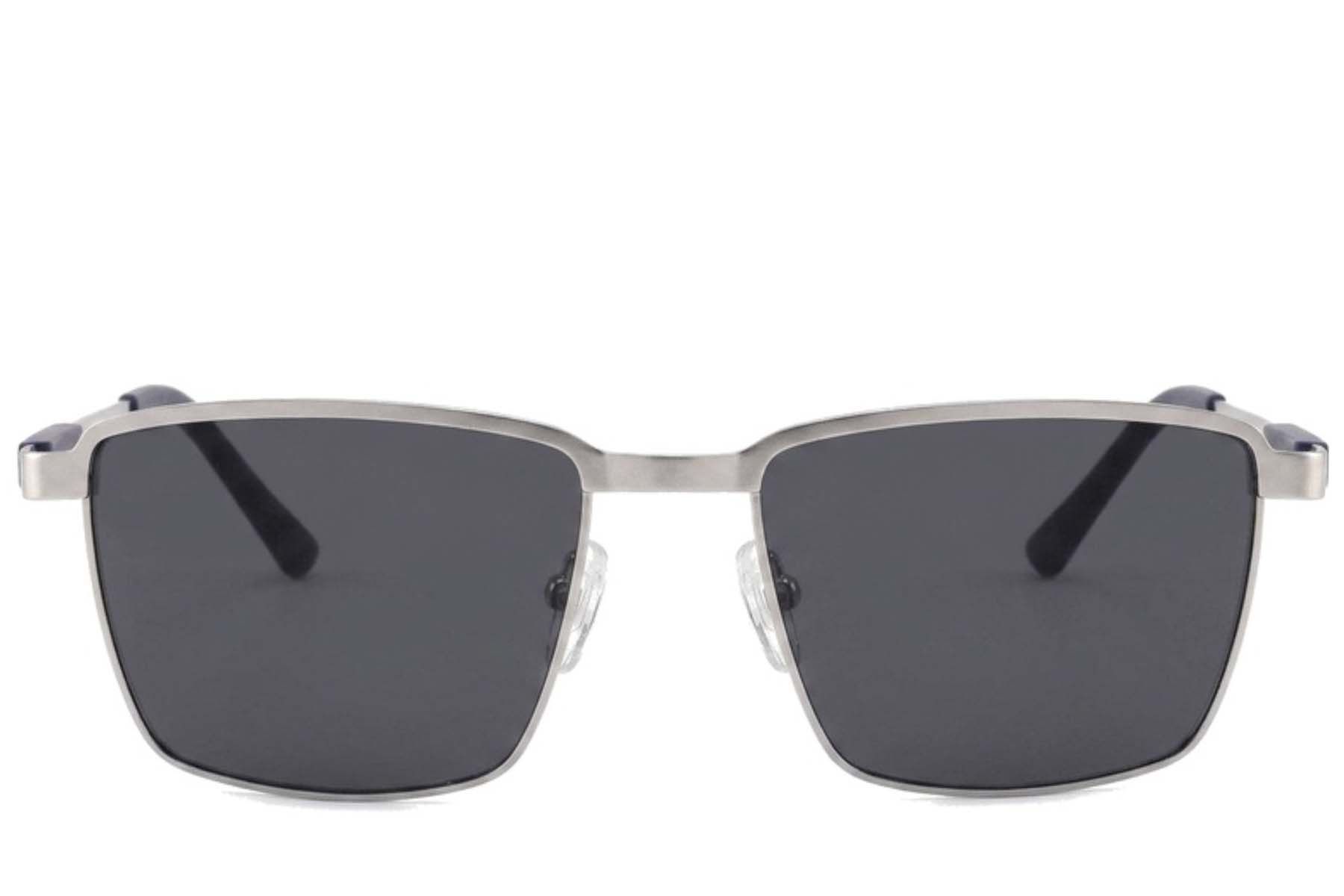 Gafas de sol rectangulares de metal plateado #BS2012-2038