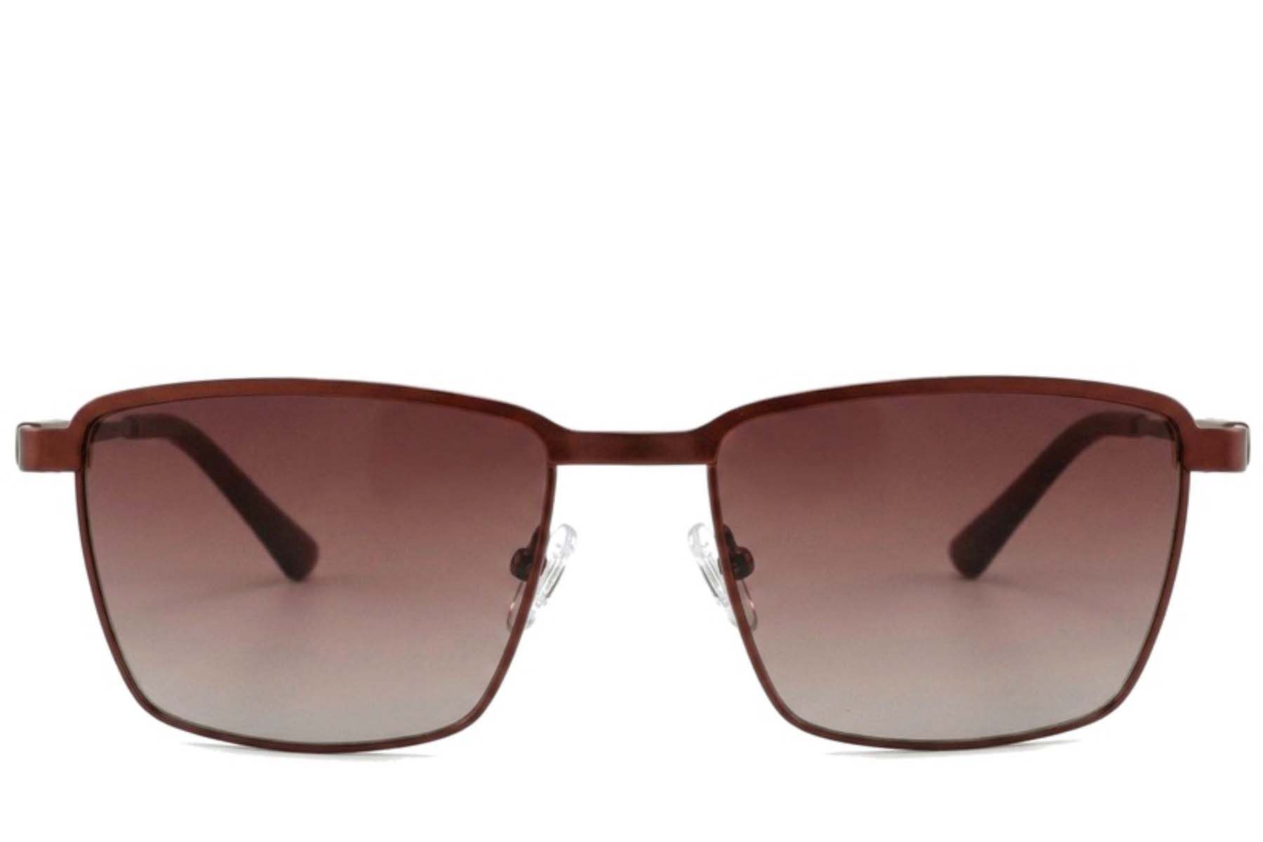 Gafas de sol rectangulares de metal marrón #BS2012-2039