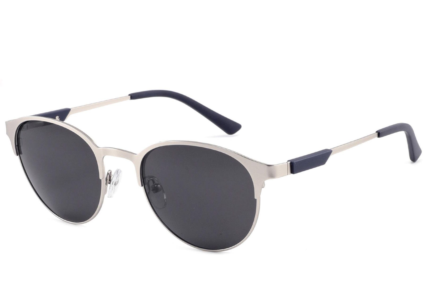 Oval Silver Metal Sunglasses #BS2012-2043