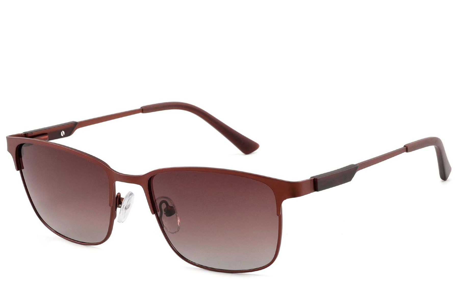 Rectangular Brown Metal Sunglasses #BS2012-2049