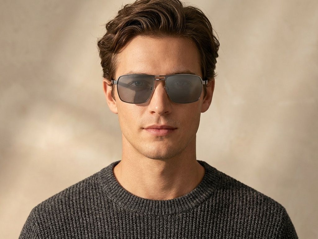 Aviator zonnebril in grijs metaal #BS2012-2051