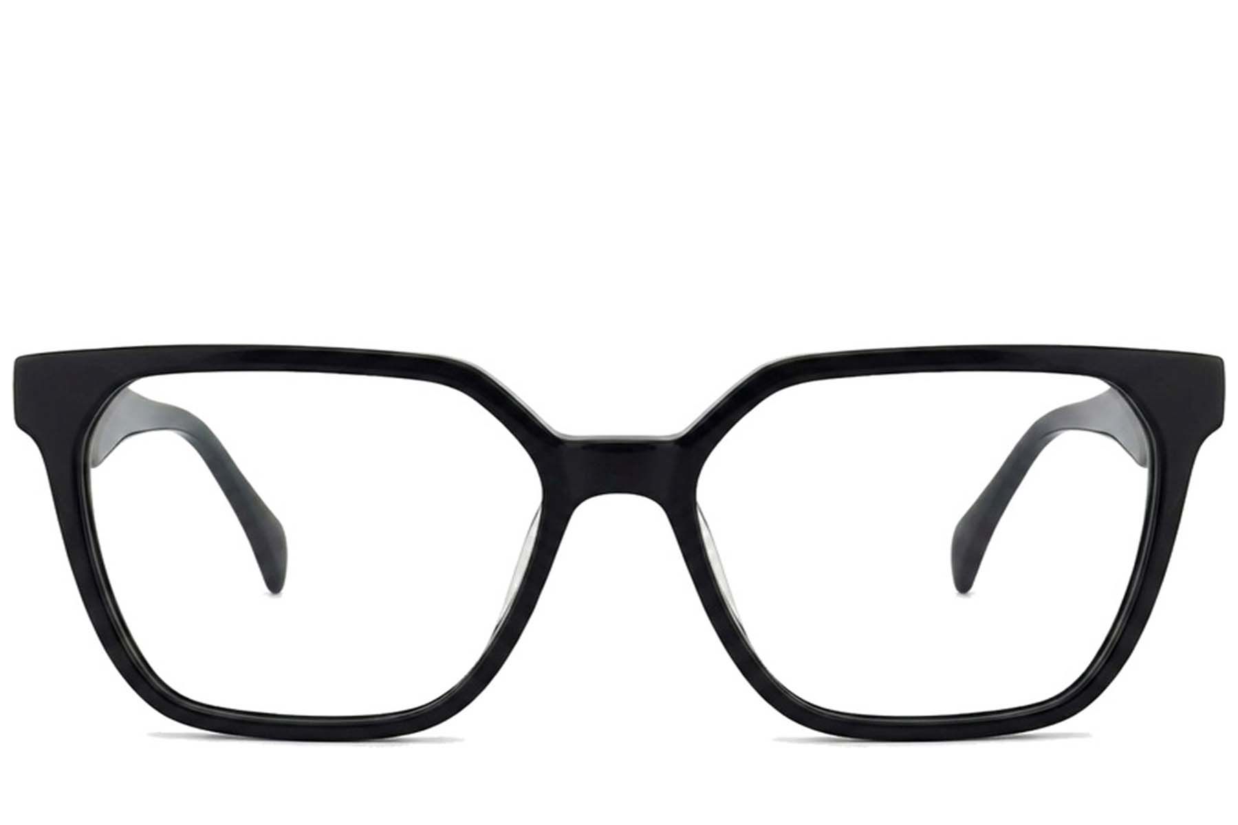 Rectangular Black Acetate Glasses #BS2012-2055