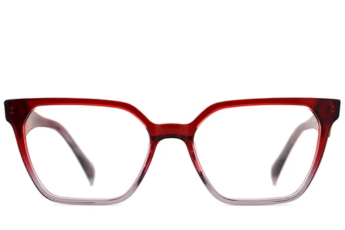 Verres rectangulaires en acétate rouge #BS2012-2056
