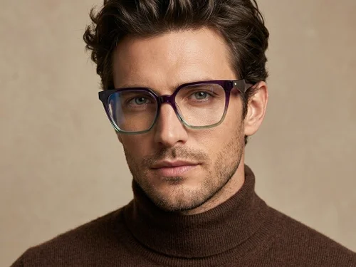Lunettes rectangulaires en acétate violet #BS2012-2057