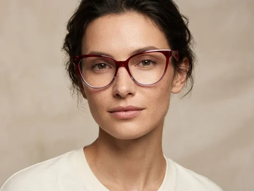 Lunettes papillon en acétate rouge #BS2012-2060