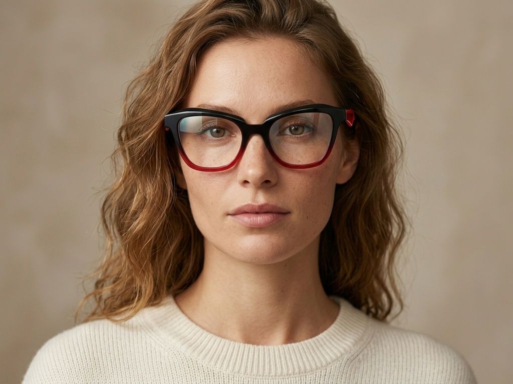 Butterfly Red Acetate Glasses #BS2012-2065