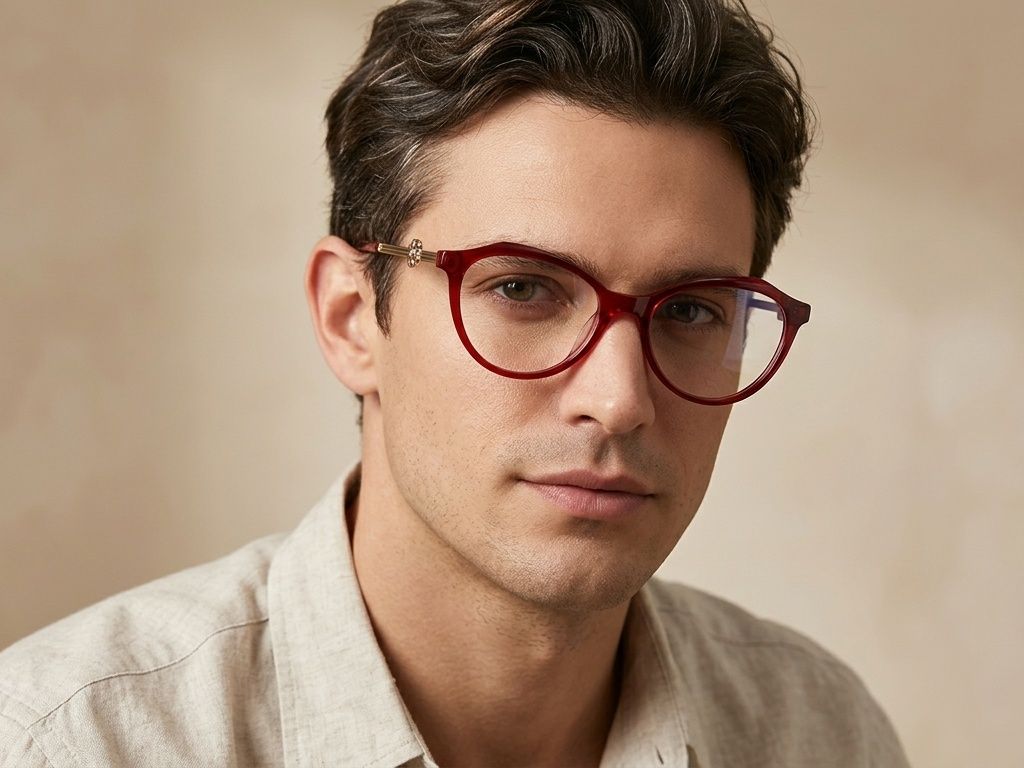 Occhiali in acetato rosso farfalla #BS2012-2072