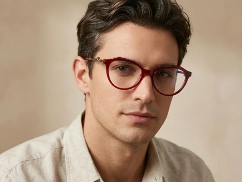 Lunettes papillon en acétate rouge #BS2012-2072