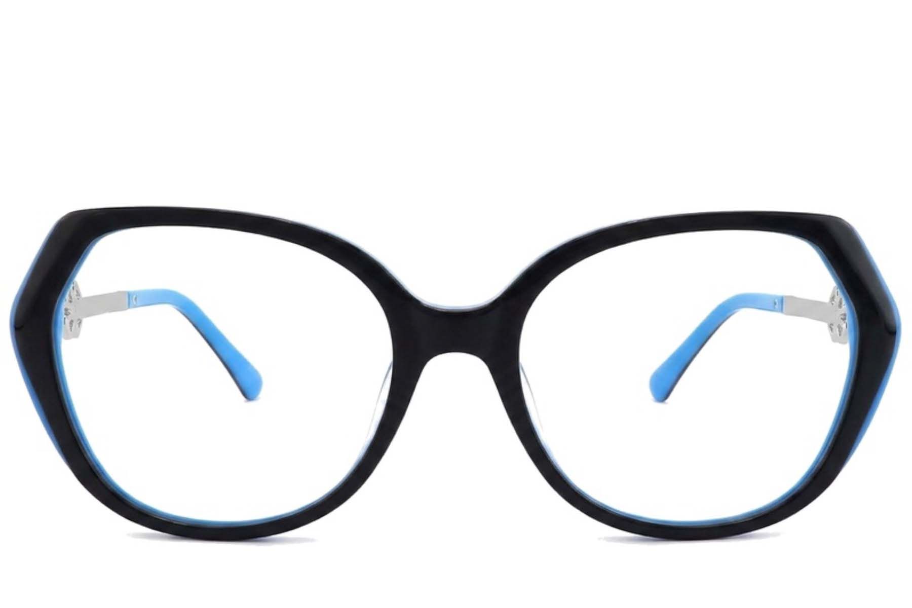 Schmetterlingsbrille aus schwarzem Acetat #BS2012-2076