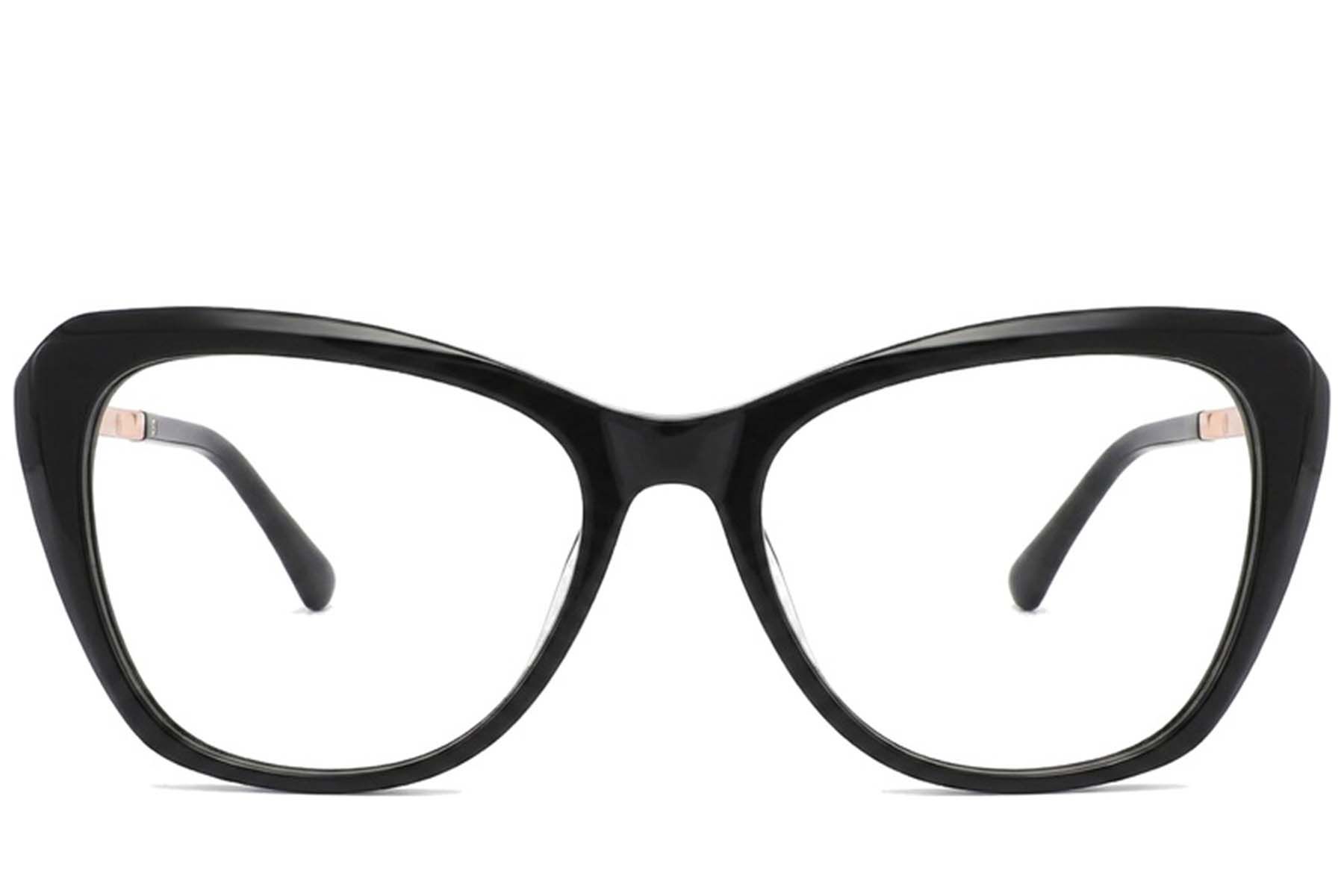 Occhiali in acetato nero a forma di farfalla #BS2012-2080