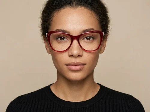 Lunettes papillon en acétate rouge #BS2012-2081