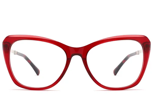 Lunettes papillon en acétate rouge #BS2012-2081