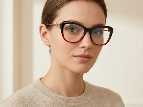 Lunettes papillon en acétate rouge #BS2012-2082