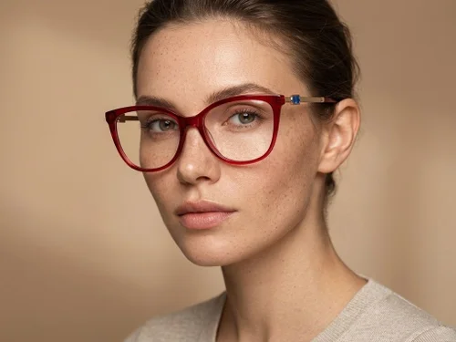 Lunettes papillon en acétate rouge #BS2012-2084