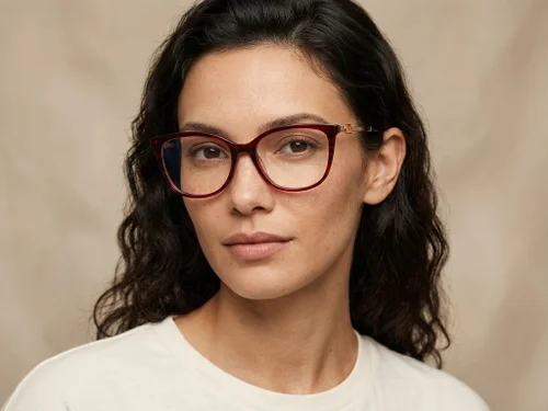 Lunettes papillon en acétate rouge #BS2012-2086