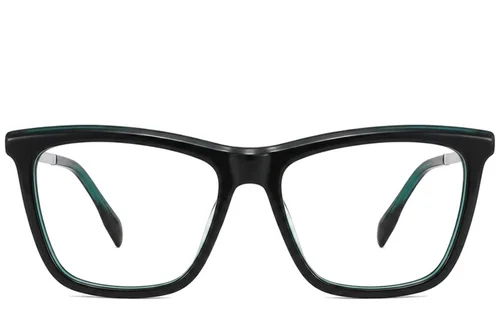 Verres rectangulaires en acétate vert #BS2012-2088