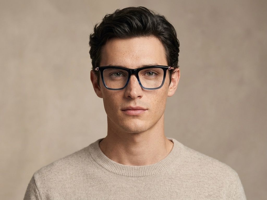 Rectangular Blue Acetate Glasses #BS2012-2090