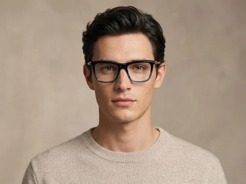 Lunettes rectangulaires en acétate bleu #BS2012-2090