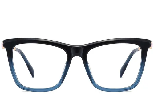 Lunettes rectangulaires en acétate bleu #BS2012-2090