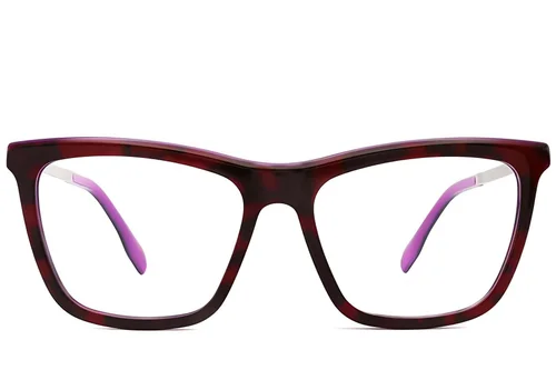 Verres rectangulaires en acétate rouge #BS2012-2091