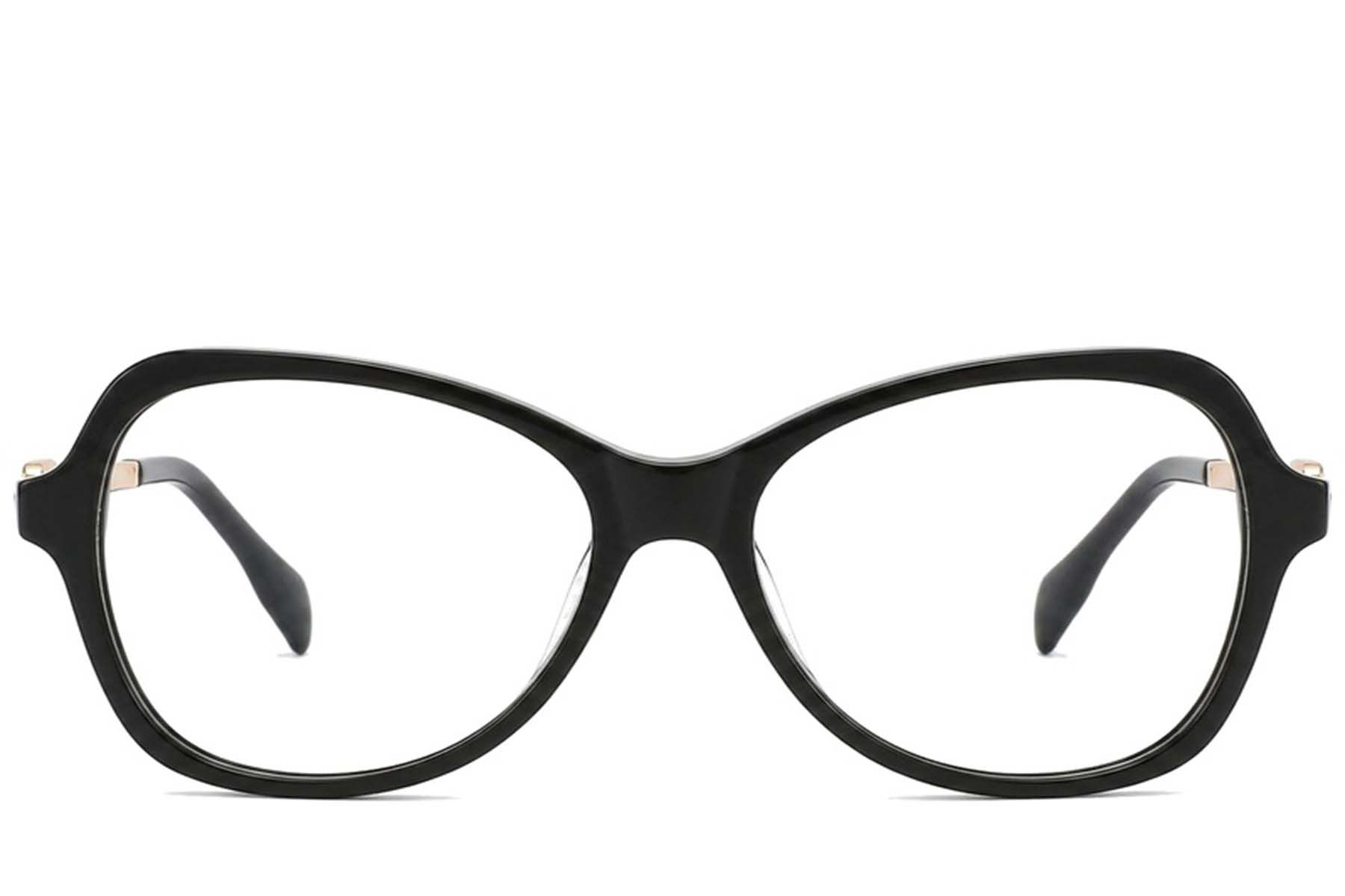 Occhiali in acetato nero a forma di farfalla #BS2012-2092
