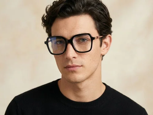 Lunettes rectangulaires en acétate noir #BS2012-2097