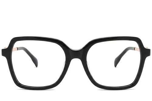 Lunettes rectangulaires en acétate noir #BS2012-2097