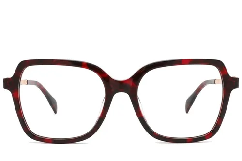 Verres rectangulaires en acétate rouge #BS2012-2098
