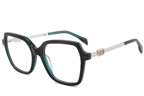 Verres rectangulaires en acétate vert #BS2012-2099