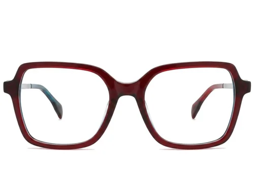 Verres rectangulaires en acétate rouge #BS2012-2100