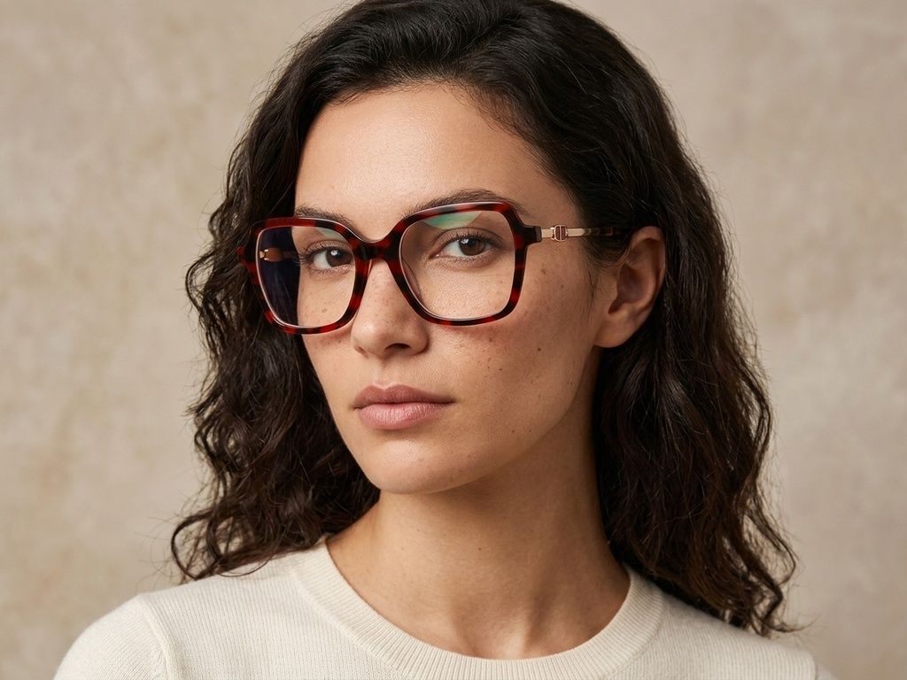 Bicchieri rettangolari in acetato rosso #BS2012-2101