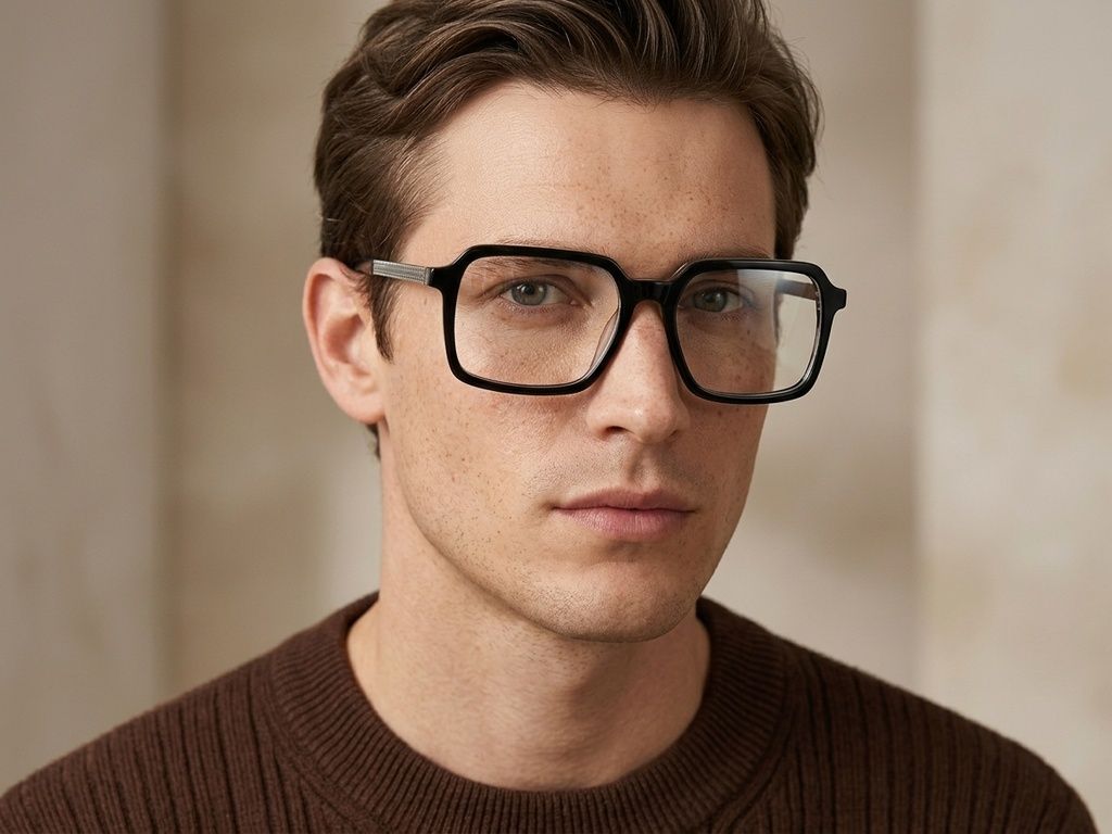 Rectangular Black Acetate Glasses #BS2012-2103