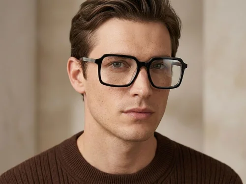 Lunettes rectangulaires en acétate noir #BS2012-2103
