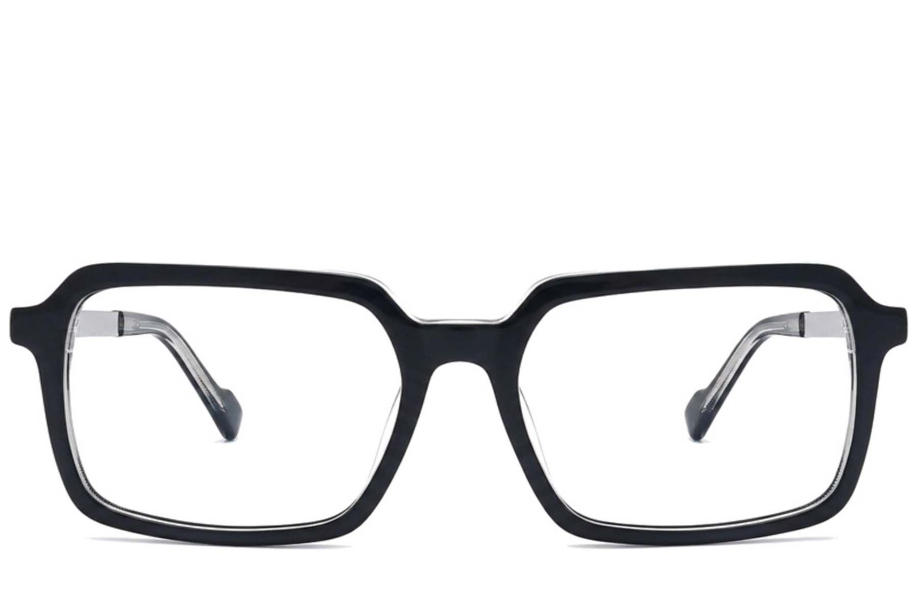 Rectangular Black Acetate Glasses #BS2012-2103