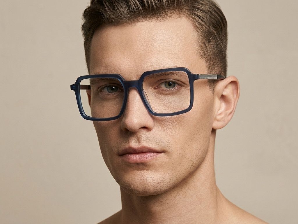 Bicchieri rettangolari in acetato blu #BS2012-2106