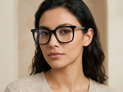 Lunettes rectangulaires en acétate bleu #BS2012-2109