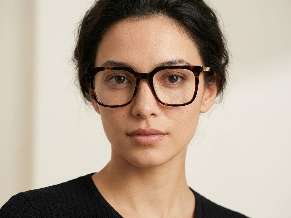 Rectangular Tortoiseshell Acetate Glasses #BS2012-2110