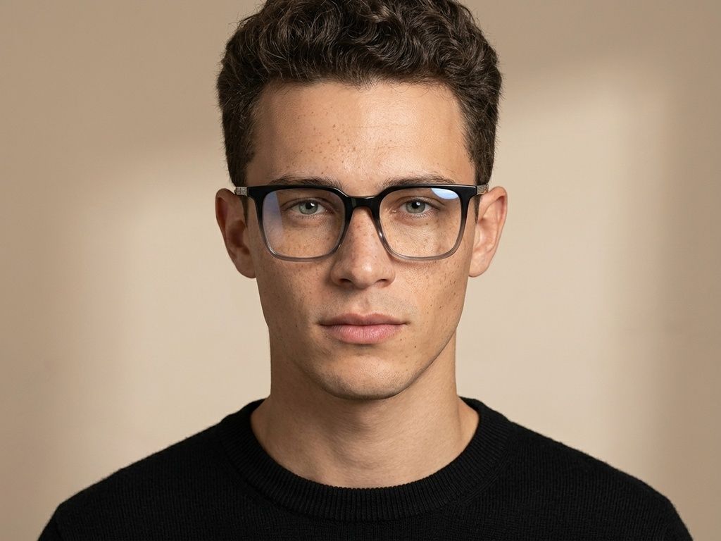 Rectangular Grey Acetate Glasses #BS2012-2115