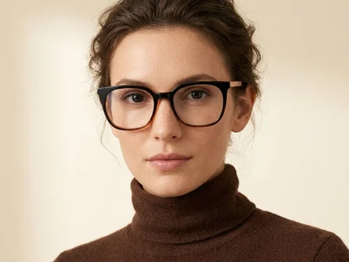 Verres rectangulaires en acétate orange #BS2012-2121