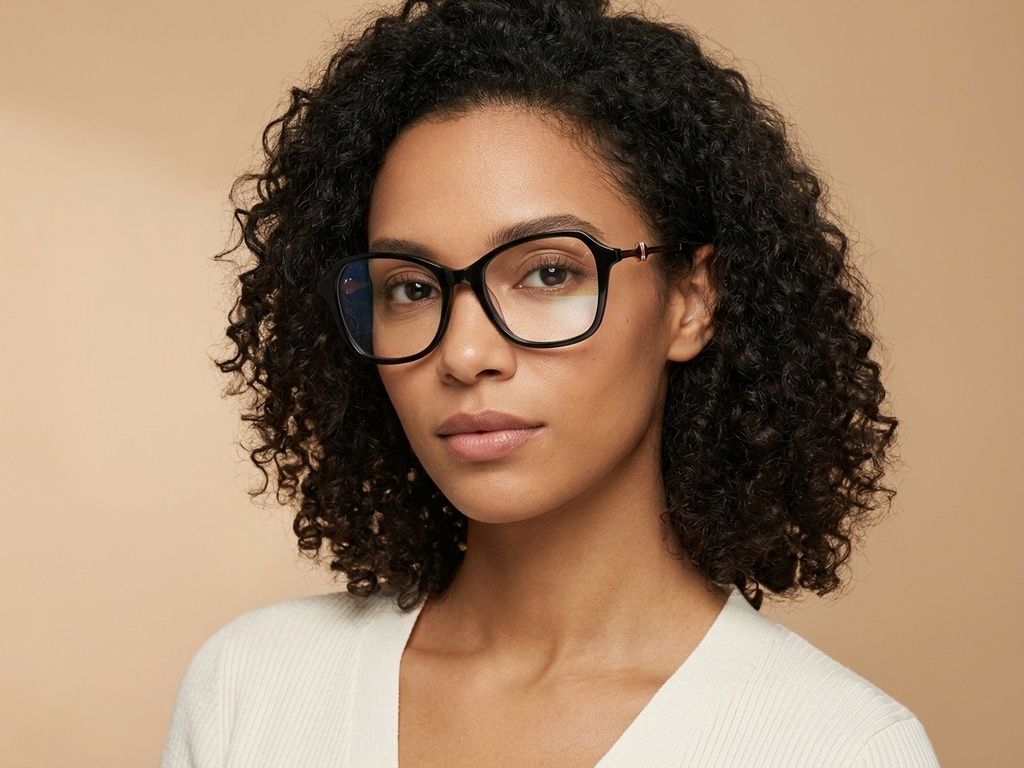 Schmetterlingsbrille aus schwarzem Acetat #BS2012-2128