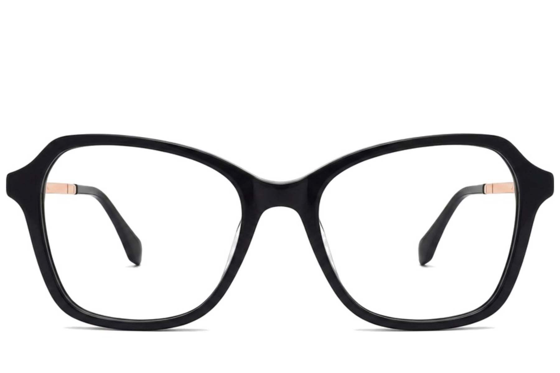 Schmetterlingsbrille aus schwarzem Acetat #BS2012-2128