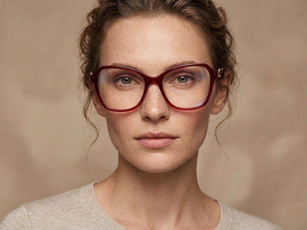 Occhiali in acetato rosso farfalla #BS2012-2129
