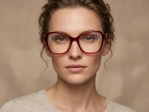 Lunettes papillon en acétate rouge #BS2012-2129