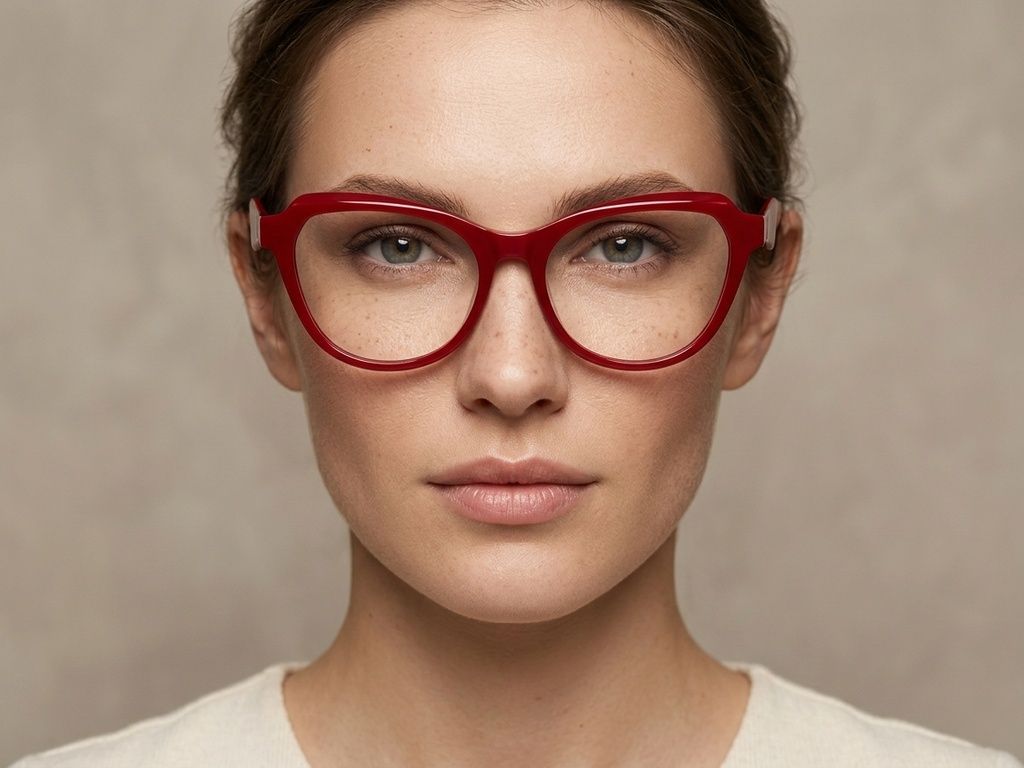 Occhiali in acetato rosso farfalla #BS2012-2137
