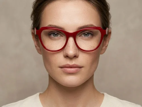Lunettes papillon en acétate rouge #BS2012-2137