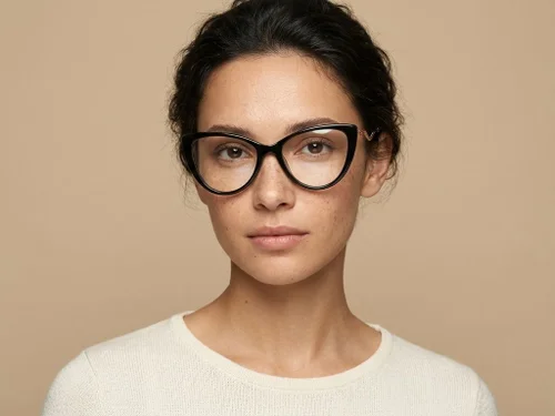 Lunettes papillon en acétate noir #BS2012-2138